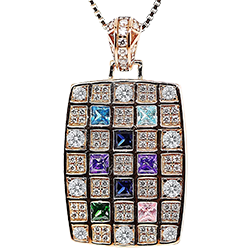 Forever Love Dancing Stone Flower Pendant Necklace